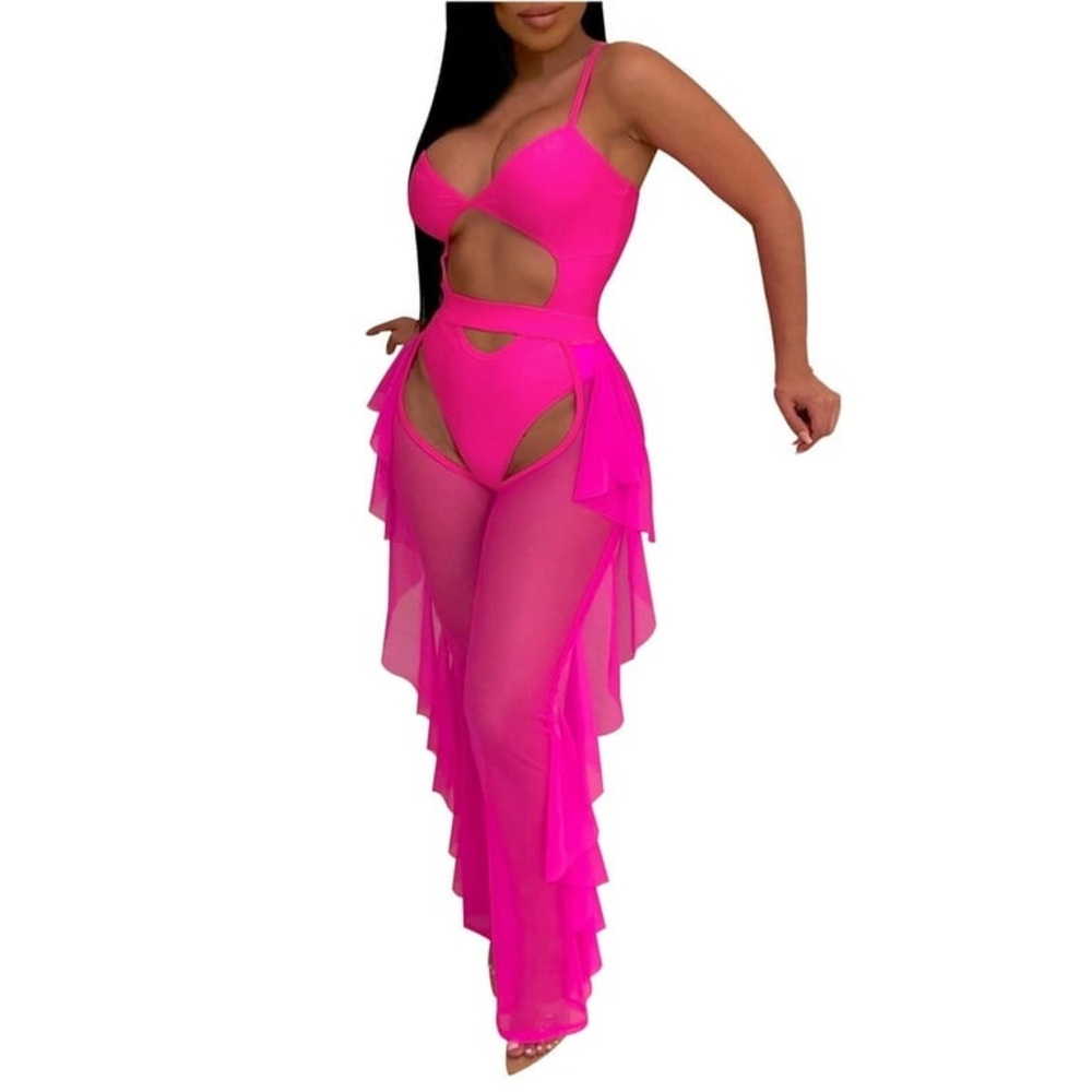Cutout Mesh 2PC Swim Set - Picture 3 of 10